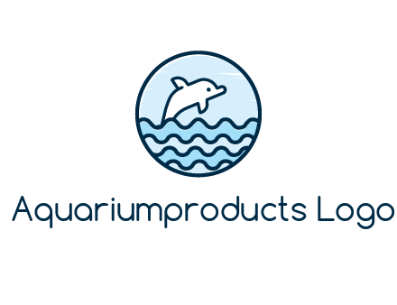 dolphin with sea waves in circle
