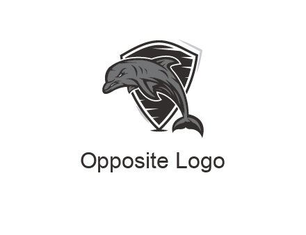 shield behind angry dolphin