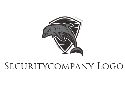 shield behind angry dolphin
