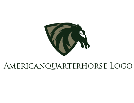 abstract horse head in shield
