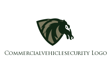 abstract horse head in shield