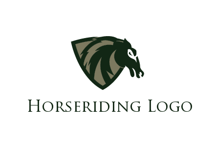 abstract horse head in shield