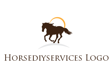abstract sun behind horse 