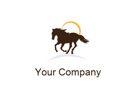 abstract sun behind horse 