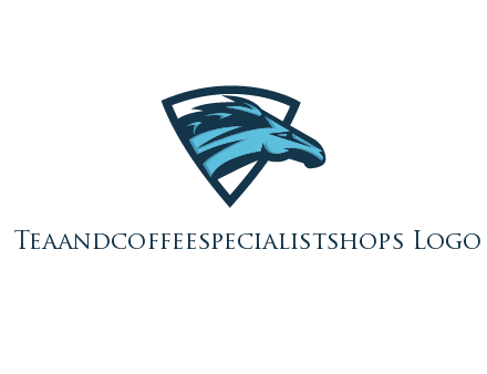 abstract racing horse head in shield