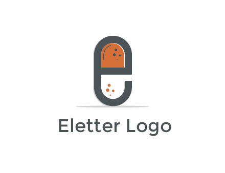 letter E forming pill