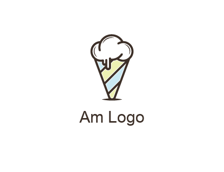ice cream on striped cone