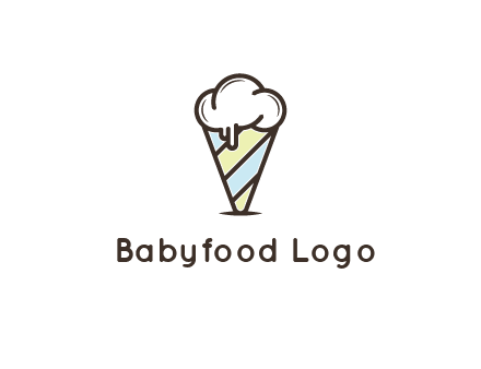 ice cream on striped cone