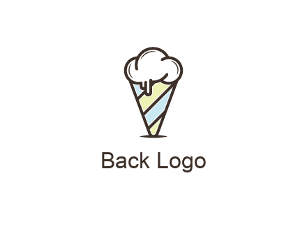 ice cream on striped cone