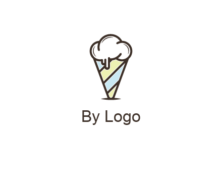 ice cream on striped cone