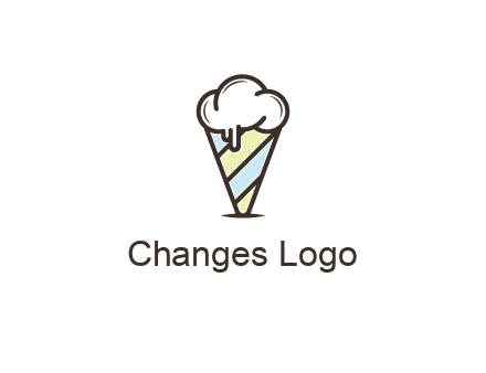 ice cream on striped cone
