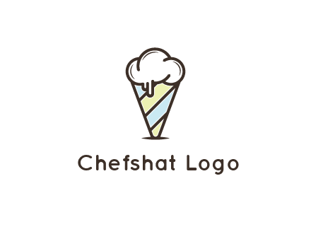 ice cream on striped cone