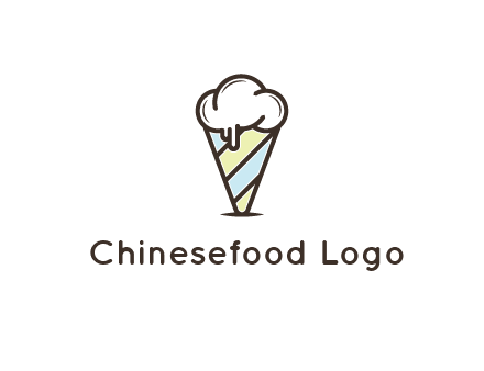 ice cream on striped cone