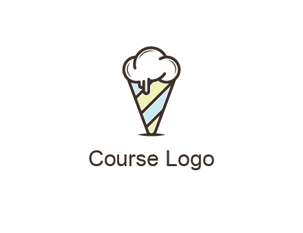 ice cream on striped cone