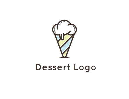 ice cream on striped cone