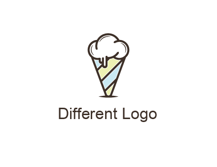 ice cream on striped cone