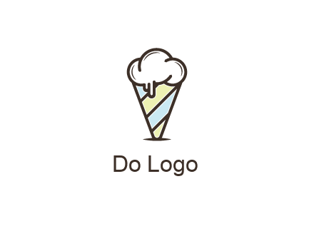 ice cream on striped cone