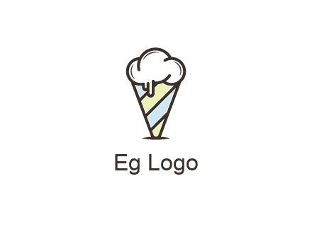ice cream on striped cone