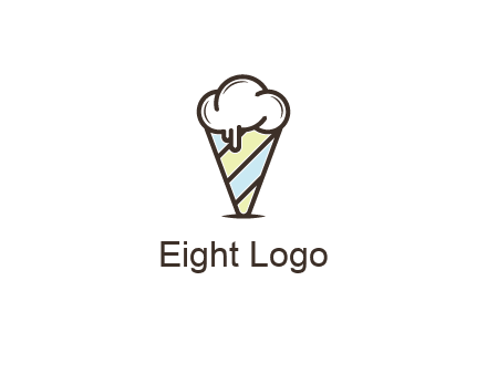 ice cream on striped cone