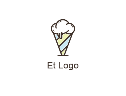 ice cream on striped cone