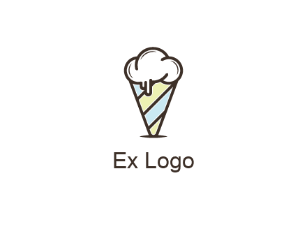 ice cream on striped cone