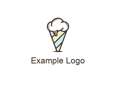 ice cream on striped cone