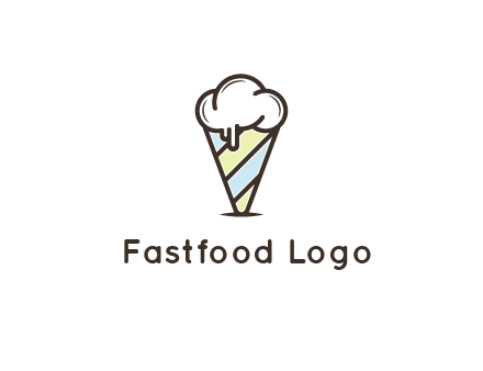 ice cream on striped cone