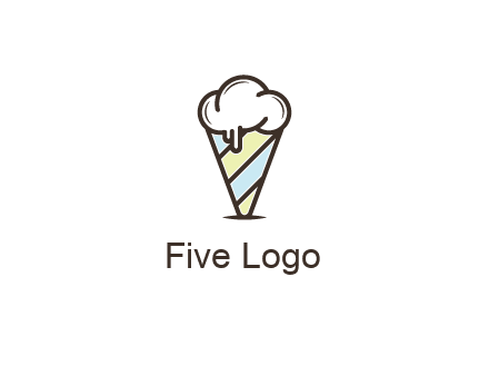ice cream on striped cone