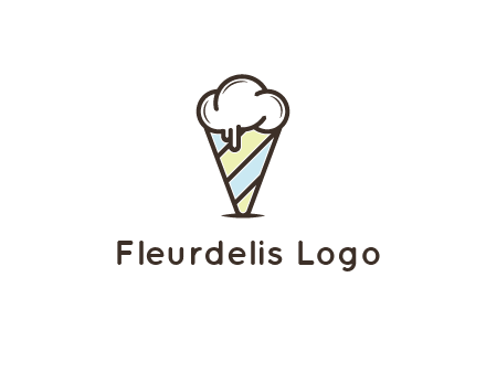 ice cream on striped cone