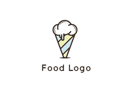 ice cream on striped cone