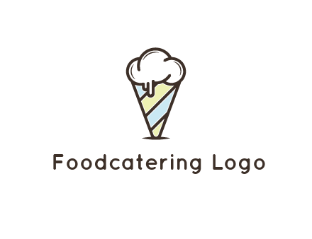 ice cream on striped cone