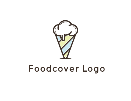 ice cream on striped cone