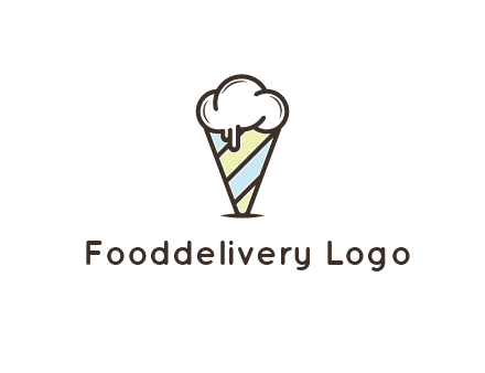 ice cream on striped cone