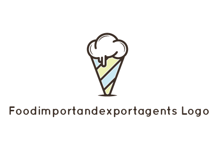 ice cream on striped cone