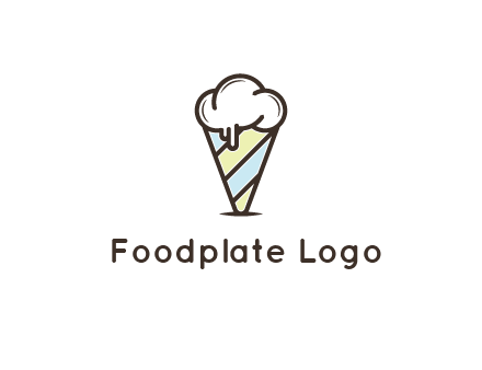 ice cream on striped cone