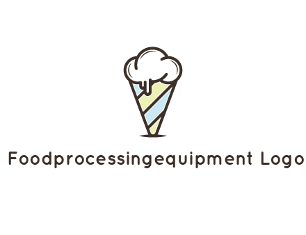 ice cream on striped cone