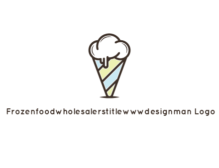 ice cream on striped cone