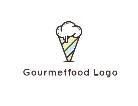 ice cream on striped cone