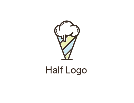 ice cream on striped cone