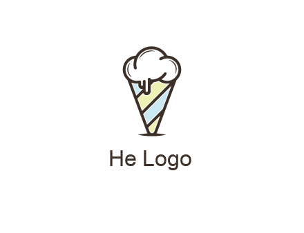ice cream on striped cone