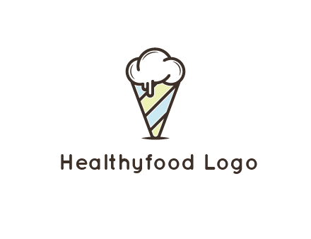 ice cream on striped cone