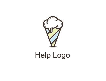 ice cream on striped cone