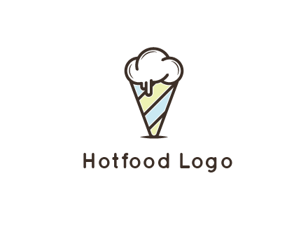 ice cream on striped cone