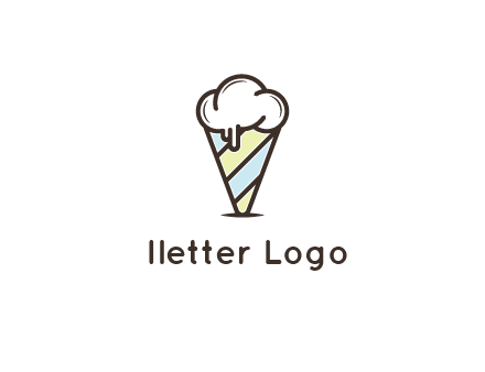 ice cream on striped cone