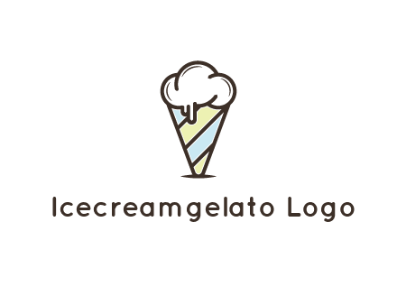 ice cream on striped cone
