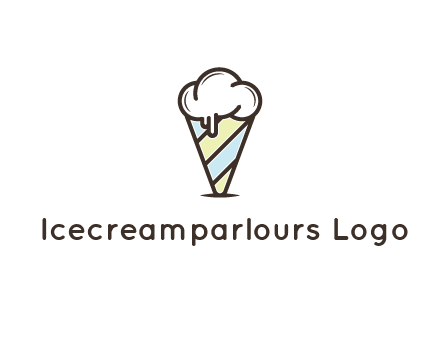ice cream on striped cone
