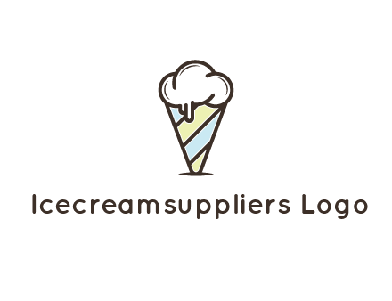 ice cream on striped cone