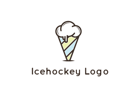 ice cream on striped cone