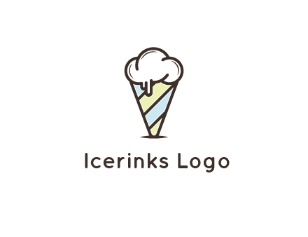 ice cream on striped cone