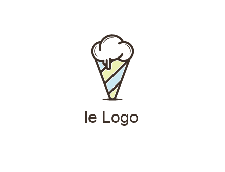 ice cream on striped cone